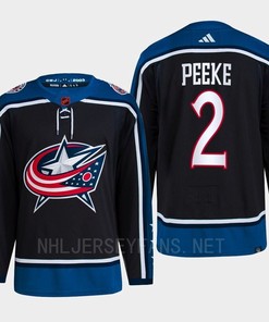 Andrew Peeke 2 Reverse Retro 2.0 2022 Columbus Blue Jackets Navy Jersey Primegreen
