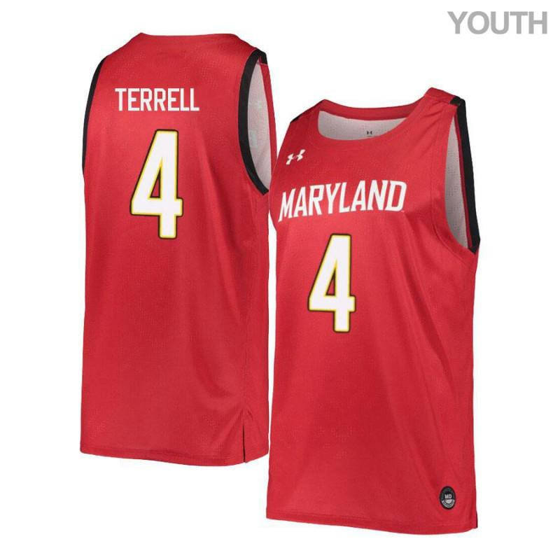 Andrew Terrell 4 Maryland Terrapins Retro Basketball Youth Jersey - Red