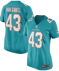 Andrew Van Ginkel Miami Dolphins Womens Game Jersey - Aqua Nfl
