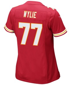 Andrew Wylie 77 Kansas City Chiefs Super Bowl LVII Champions 3 Stars Women Game Jersey - Red