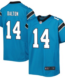 Andy Dalton 14 Carolina Panthers Youth Game Jersey - Blue