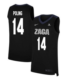 Andy Poling 14 Gonzaga Bulldogs Elite Basketball Men Jersey - Black