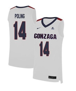 Andy Poling 14 Gonzaga Bulldogs Elite Basketball Men Jersey - White