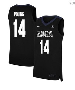 Andy Poling 14 Gonzaga Bulldogs Elite Basketball Youth Jersey - Black