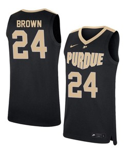 Anfernee Brown 24 Purdue Boilermakers Elite Basketball Men Jersey - Black