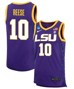 Angel Reese 10 LSU Tigers 2023 NCAA Basketball Jersey - Purple