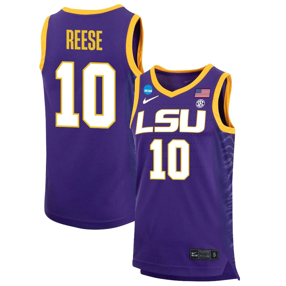 Angel Reese 10 LSU Tigers 2023 NCAA Basketball Jersey - Purple
