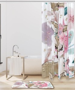 Animal Sika Deer Waterproof Shower Curtain for Rustic Bathroom Decor