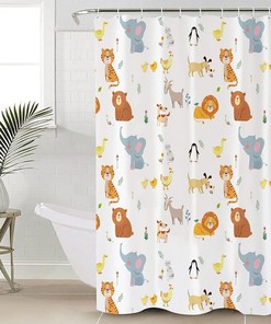 Animal Tiger Lion Elephant Penguin Shower Curtain for Home Bathroom Decor
