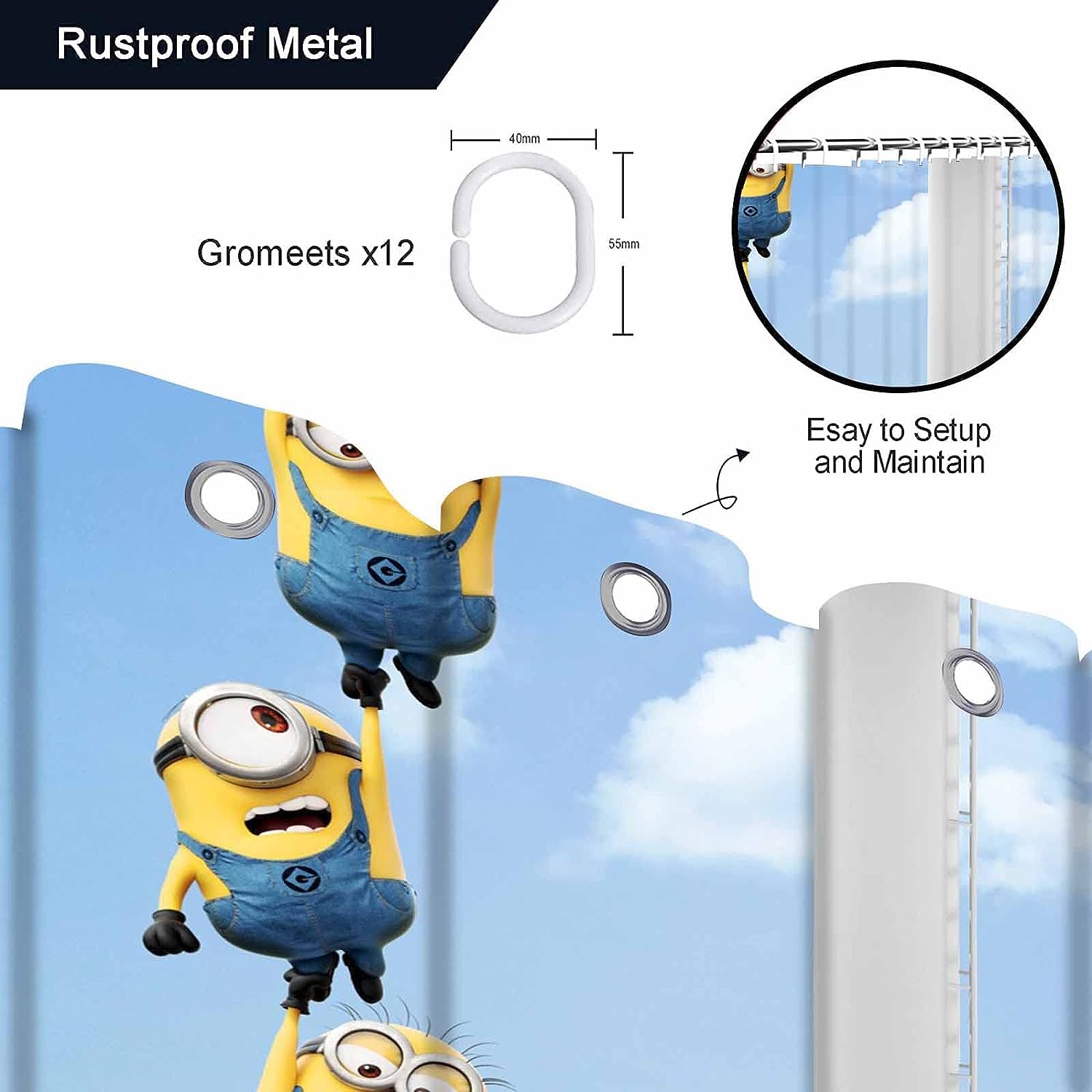 Anime Bathtubs Bathroom Curtain Decoration Washable Fabric Waterproof Shower Curtain for Modern Hotel Decor Gifts for Women Man