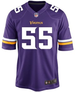 Anthony Barr 55 Minnesota Vikings Youth Team Color Game Jersey - Purple