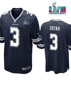 Anthony Brown 3Dallas Cowboys Super Bowl LVII Super Bowl LVII Navy Men Game Jersey