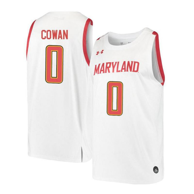 Anthony Cowan 0 Maryland Terrapins Retro Basketball Men Jersey - White