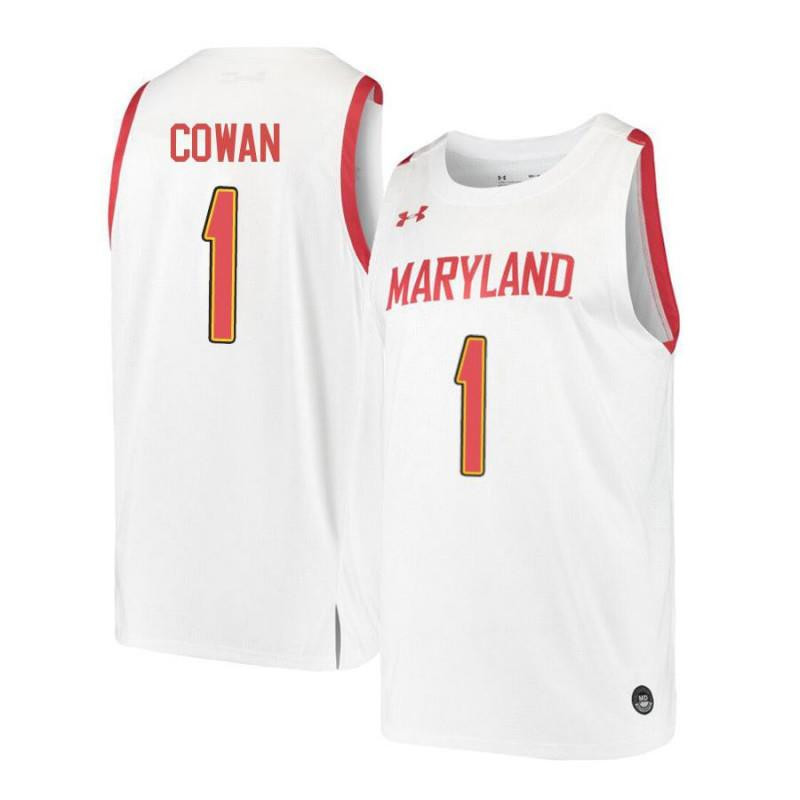 Anthony Cowan 1 Maryland Terrapins Retro Basketball Men Jersey - White