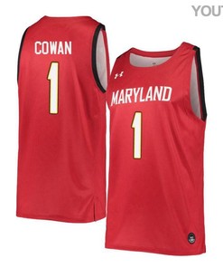 Anthony Cowan 1 Maryland Terrapins Retro Basketball Youth Jersey - Red
