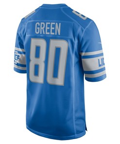 Antoine Green 80 Detroit Lions Team Game Jersey - Blue
