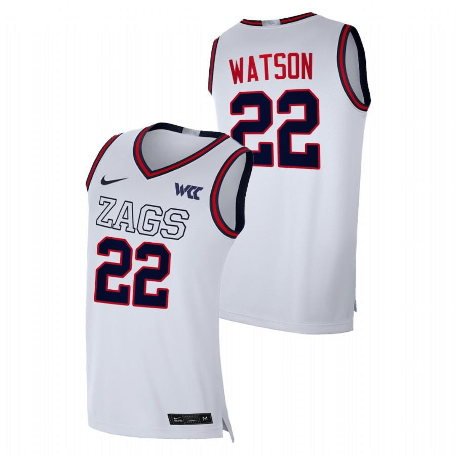 Anton Watson 22 Gonzaga Bulldogs 2023 College Basketball Men Jersey - White
