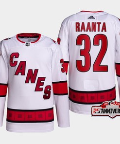 Antti Raanta 32 Carolina Hurricanes White Jersey 2022-23 Away 25th Anniversary
