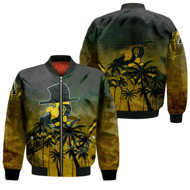 Appalachian State Mountaineers Bomber Jacket Coconut Tree Tropical Grunge - NCAA