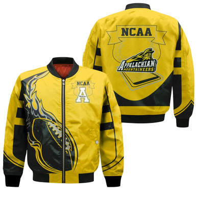 Appalachian State Mountaineers Bomber Jacket - Fire Football - NCAA