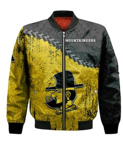 Appalachian State Mountaineers Bomber Jacket Grunge Polynesian Tattoo- NCAA