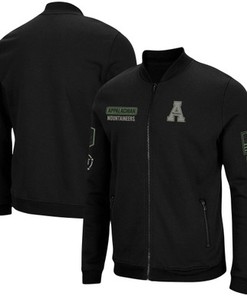 Appalachian State Mountaineers Colosseum OHT Military Appreciation High-Speed Bomber Full-Zip Jacket - Black