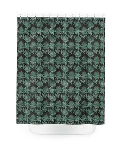 Aqua Silver Floral Shower Curtain for Elegant Bathroom Decor
