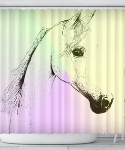 Arabian Horse Print Shower Curtain for Modern Bathroom Decor
