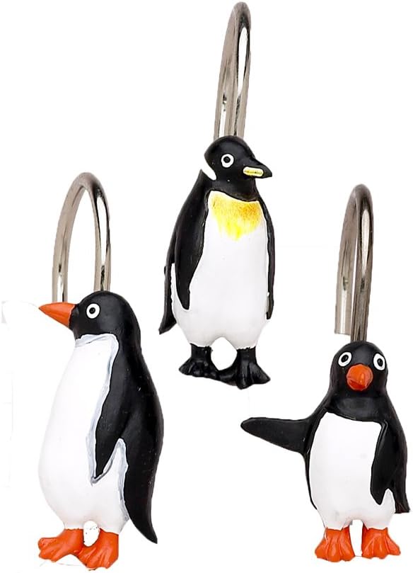 Arctic Penguins Resin Shower Curtain Hooks - Park Avenue Delux Collection