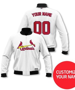 Arizona Cardinals #00 Personalized White Jersey Style Gift With Custom Number Name For Cardinals Fans Bomber Jacket