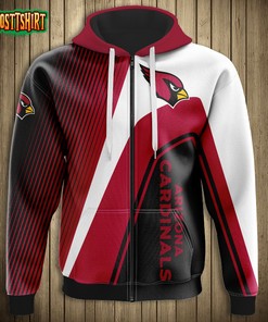 Arizona Cardinals 3D Hoodie Zipper Sweatshirt Jacket Pullover NFL Football
