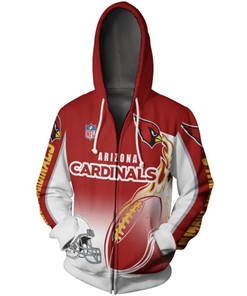 Arizona Cardinals American Football Hoodie 3D NFL 3D Sweatshirt Flame Balls