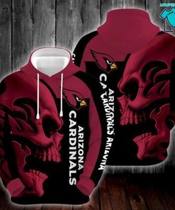 Arizona Cardinals Big Skull NFL Football Gifts for Fan 3D Hoodie All Over Printed