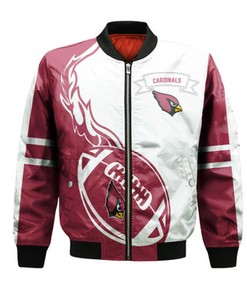 Arizona Cardinals Bomber Jacket Flame Ball - NFL