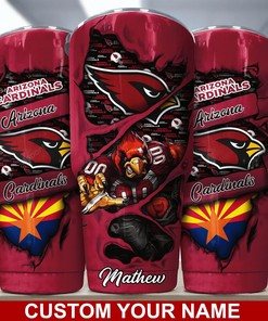 Arizona Cardinals Custom Name Tumbler - Personalized Tumbler for Arizona Cardinals Fans