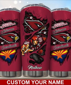 Arizona Cardinals Custom Name Tumbler - Personalized Tumbler for Arizona Cardinals Fans