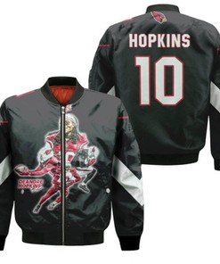Arizona Cardinals DeAndre Hopkins 10 NFL Legendary Captain Black Gift For Cardinals Fans Bomber Jacket