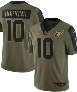 Arizona Cardinals Deandre Hopkins 10 Nfl Olive 2021 Salute To Service Retired Player Men Jersey For Cardinals Fans