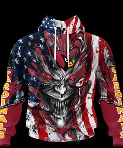 Arizona Cardinals Evil Demon US Flag Personalized 3D Hoodie
