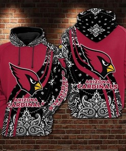 Arizona Cardinals Floral Motifsed 3D Hoodie All Over Print