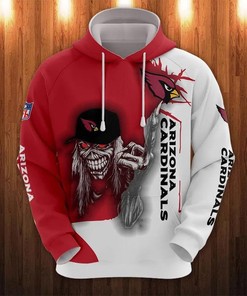 Arizona Cardinals Football Halloween 3D Hoodie NFL 3D Sweatshirt Ultra Death Skull