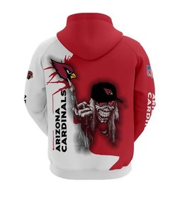 Arizona Cardinals Football Halloween 3D Hoodie NFL 3D Sweatshirt Ultra Death Skull