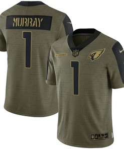 Arizona Cardinals Kyler Murray 1 Nfl Olive 2021 Salute To Service Retired Player Men Jersey For Cardinals Fans