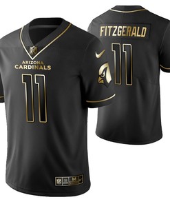 Arizona Cardinals Larry Fitzgerald 11 2021 Nfl Golden Brandedition Black Jersey Gift For Cardinals Fans