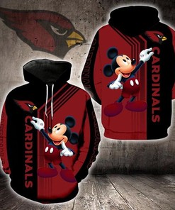 Arizona Cardinals Mickey Mouse 3D Hoodie