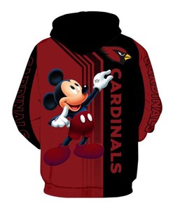 Arizona Cardinals Mickey Mouse 3D Hoodie