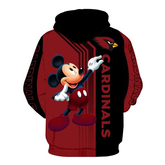 Arizona Cardinals Mickey Mouse 3D Hoodie