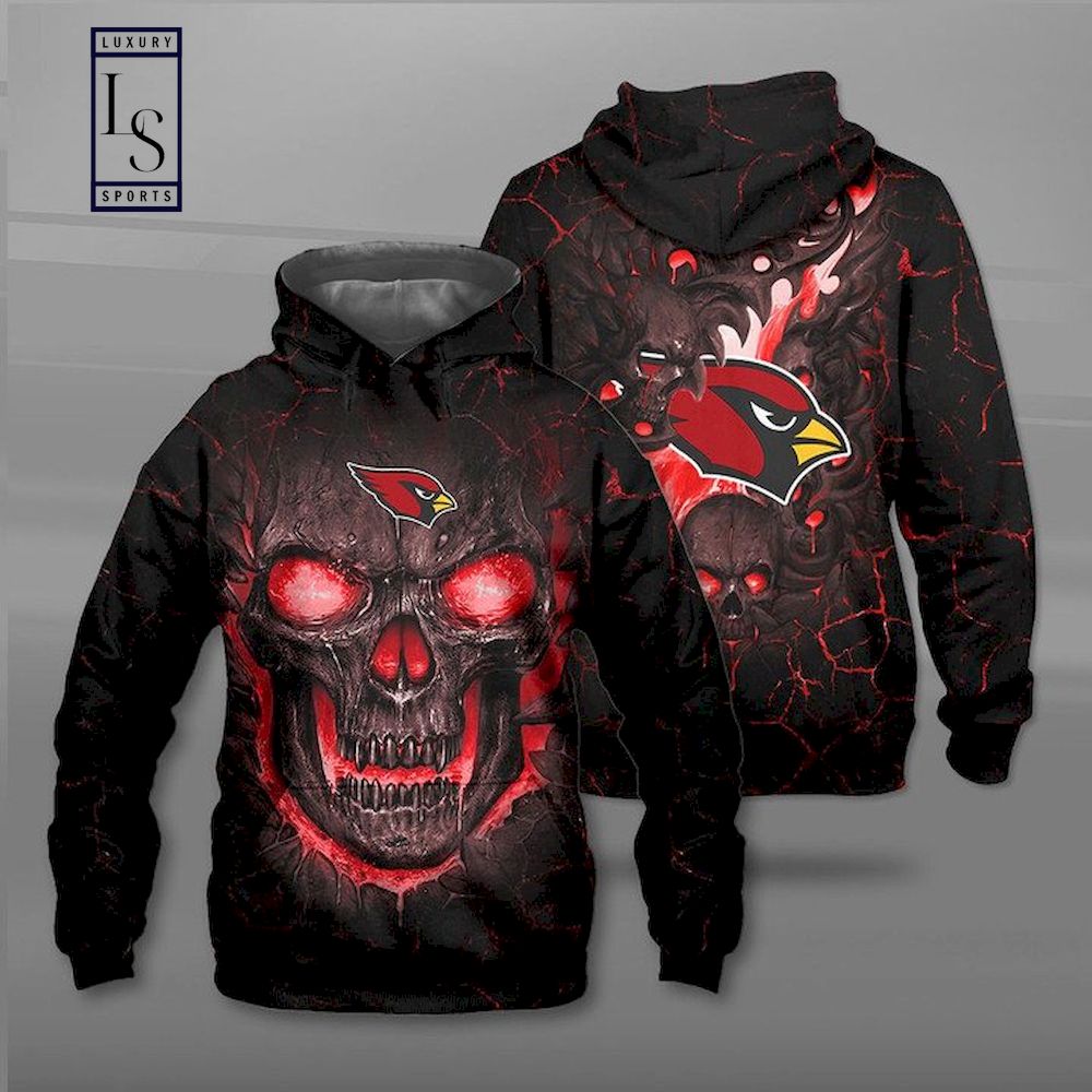 Arizona Cardinals Skull Nightmare Hoodie 3D