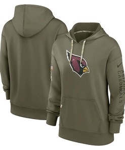 Arizona Cardinals Women's 2022 Salute To Service Performance Pullover Hoodie - Olive