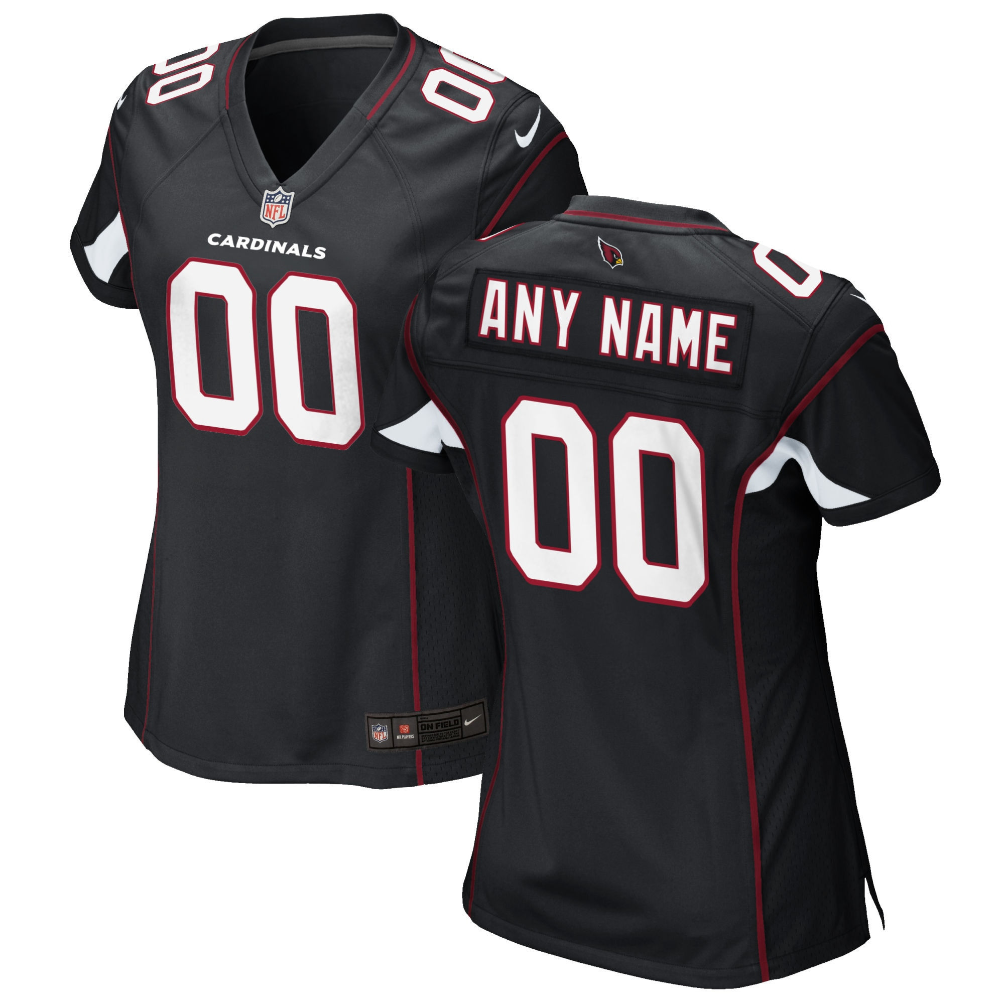 Arizona Cardinals Womens Alternate Custom Game Jersey Black Custom Jerseys Nfl